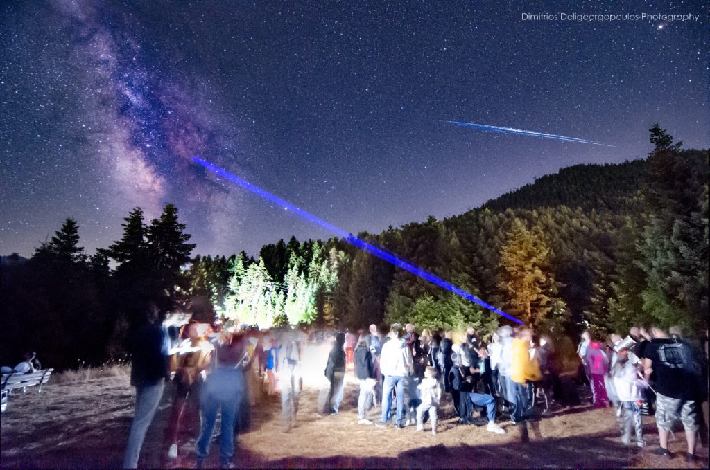 νυχτερινή φωτογραφία από την αστροβραδιά στο Νικολό